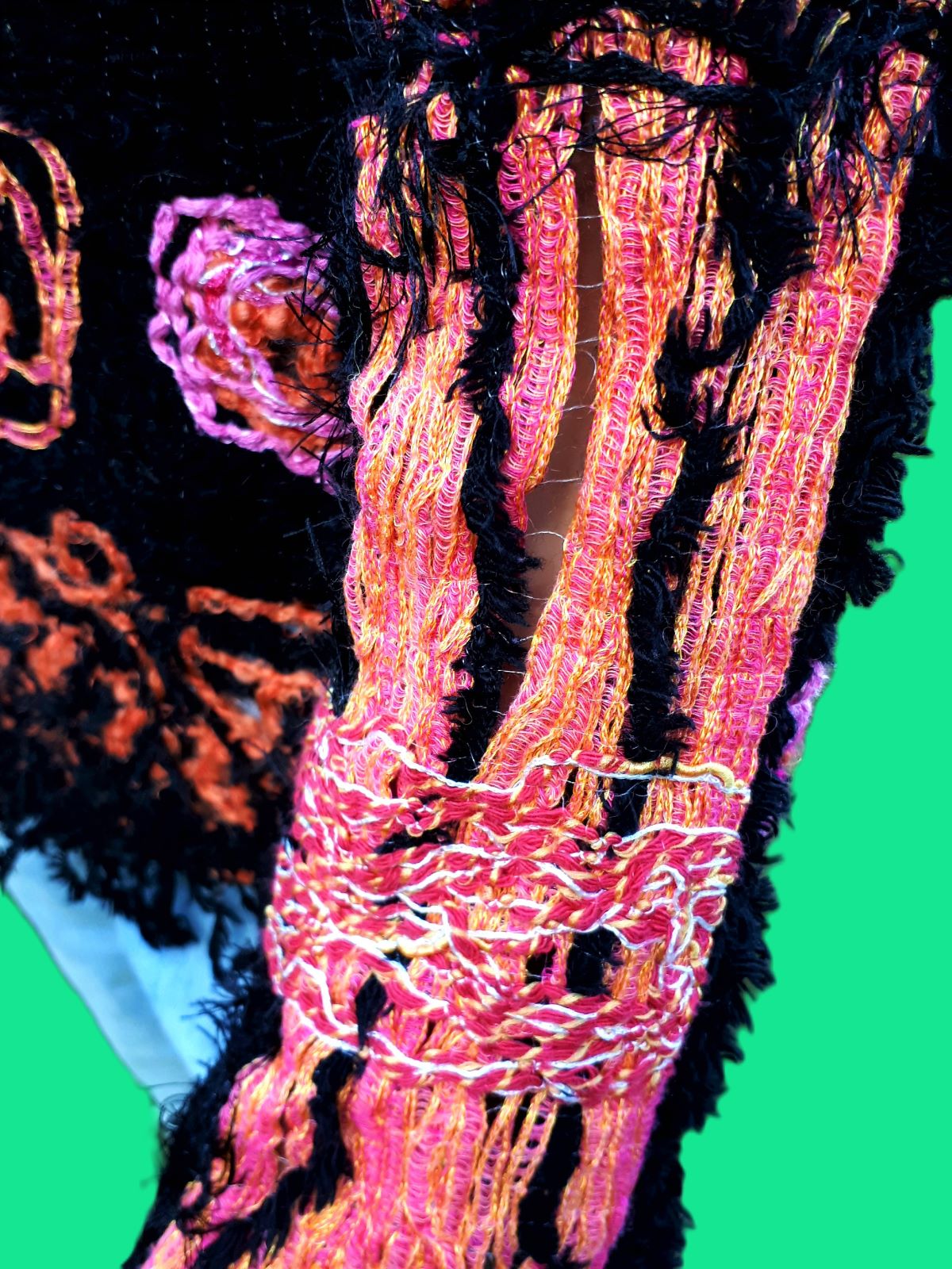 Pink, Orange, and Black Pullover